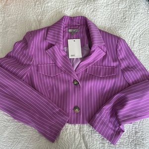 ASOS cropped pinstripe blazer